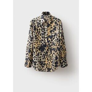MANGO - Leopard-print shirt with pocket black - 4 - Woman